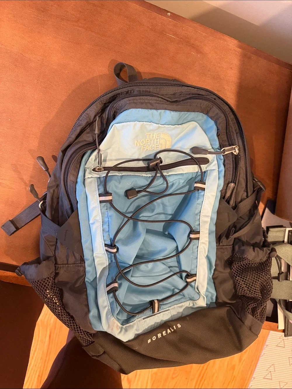 The North Face Borealis Backpack in Sky Blue and Black